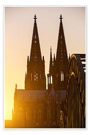 Póster  Sunset behind the Cologne Cathedral