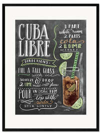 Impressão artística com moldura  Receita Cuba-libre (inglês) - Lily &amp; Val
