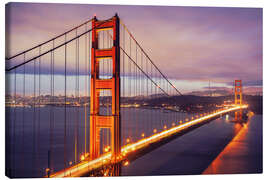 Quadro em tela  A Ponte Golden Gate ao anoitecer, São Francisco