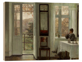 Quadro de madeira  Woman of the artist at a window - Carl Holsøe