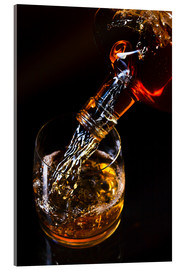 Quadro em acrílico  whiskey and ice on a glass table