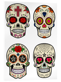 Quadro em acrílico  Mexico Skulls