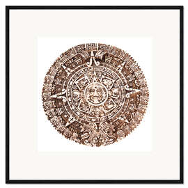 Impressão artística com moldura  Calendário maia