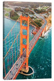 Quadro em tela  Flying over Golden gate bridge, San Francisco, California, USA - Matteo Colombo