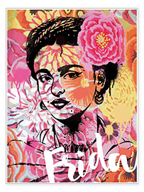 Póster  Frida Kahlo Floral Art - Nory Glory Prints
