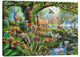 Quadro em tela  Animais do bosque - Adrian Chesterman