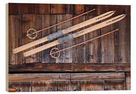 Quadro de madeira  Old Ski in Switzerland - Dieterich Fotografie