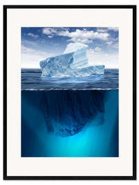 Impressão artística com moldura  Iceberg in the ocean