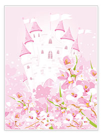 Póster  Pink fairy tale castle