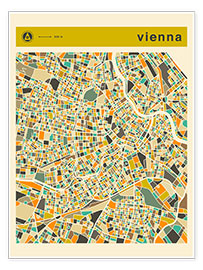 Póster  VIENNA MAP - Jazzberry Blue