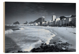 Quadro de madeira  Leme and Copacabana beach in Rio de Janeiro, Brazil. - Alex Saberi
