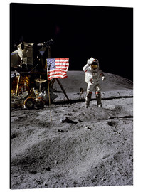 Quadro em alumínio  Astronaut of the 10th manned mission Apollo 16 on the moon - NASA