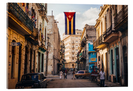 Quadro em acrílico  Bandeira de Cuba em Havana - Julian Peters