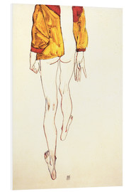 Quadro em PVC  Seminu com casaco castanho - Egon Schiele