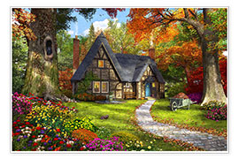 Póster The Little Autumn Cottage