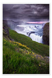 Póster  Gullfoss Waterfall Iceland - Dennis Fischer