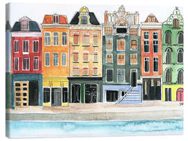 Quadro em tela  Amsterdam watercolor - Rongrong DeVoe