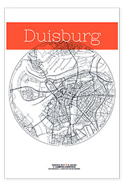 Póster  Círculo de mapa Duisburg - campus graphics
