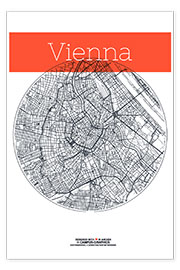 Póster  Condado de Vienna Map - campus graphics