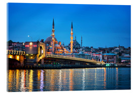 Quadro em acrílico  Galata Bridge at night in Istanbul