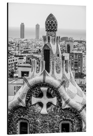 Quadro em alumínio  Impressive architecture and mosaic art at Park Guell