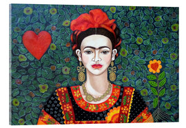 Quadro em acrílico  Frida Kahlo, Rainha de Copas (detalhe) - Madalena Lobao-Tello