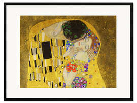 Impressão artística com moldura  O beijo (detalhe transversal) - Gustav Klimt