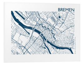 Quadro em PVC  City map of Bremen - 44spaces