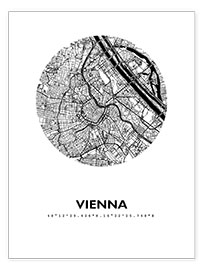 Póster City map of Vienna