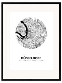 Impressão artística com moldura  City map of Dusseldorf - 44spaces