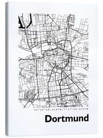 Quadro em tela  City map of Dortmund - 44spaces