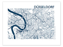 Póster  City map of Dusseldorf II - 44spaces