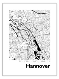 Póster City map of Hannover