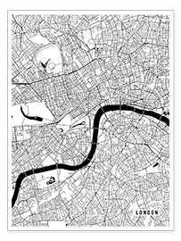 Póster  London England Map - Main Street Maps