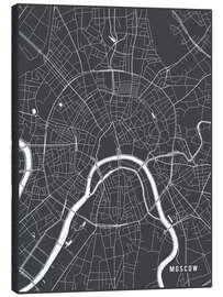 Quadro em tela  Moscow Russia Map - Main Street Maps