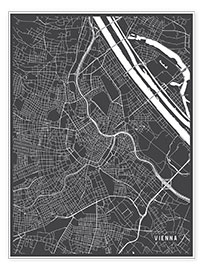Póster  Vienna Austria Map - Main Street Maps