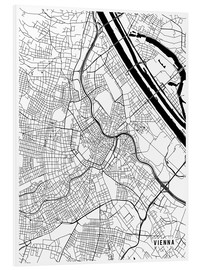Quadro em PVC  Vienna Austria Map - Main Street Maps
