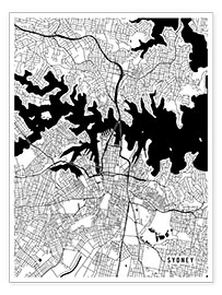Póster  Sydney Australia Map - Main Street Maps