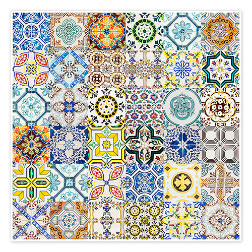 Póster Parede de azulejos, Lisboa
