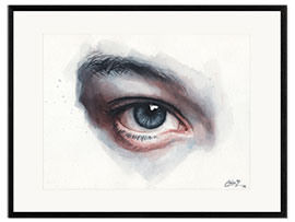 Impressão artística com moldura  Eye study in watercolors - Miroslav Zgabaj