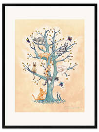 Impressão artística com moldura  A árvore da vida do gato - Timone