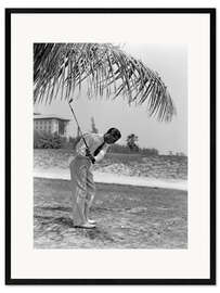 Impressão artística com moldura  Golfistas sob palmeiras na Flórida, década de 1930
