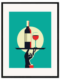 Impressão artística com moldura  Vinho tinto - Omar Escalante