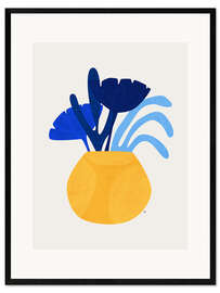 Impressão artística com moldura  Blue Plant Yellow Pot - Tracie Andrews